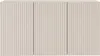 A front view of a three-door sideboard with a ribbed texture. Voir les images du produit