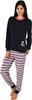 Damen Frottee Pyjama Schlafanzug langarm mit Bündchen und Produktbild-Vorschau 1