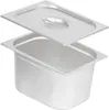 A stainless steel food pan and its lid. Produktbild-Vorschau