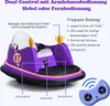A purple children's ride-on bumper car with instructional text and diagrams. Náhľad obrázku produktu