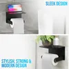 Strex Porte-Rouleau WC avec Tablette - Noir - Autocollant / Voir les images du produit 7