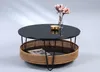 Couchtisch Sofia mit Rattan - H=40cm, D=80cm Produktbild-Vorschau 1