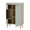 Wohnzimmer Vitrine in Grün Matt mit Eiche STOCKTON-61 Produktbild-Vorschau 4