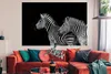 MuchoWow® Poster Zebra - Weiß - Tiere - Schwarz 180x120 cm Produktbild-Vorschau 2