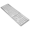 A silver and white keyboard is shown against a white background. Produktbild-Vorschau