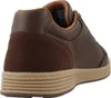 A rear view of a brown sneaker. Voir les images du produit