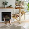 FATIVO Kratzbaum Modern Katzenbaum Holz-111cm Luxus Produktbild-Vorschau 3