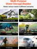 Collage of six images showing different uses of a water storage bladder. Voir les images du produit