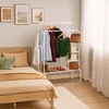 Portaabiti Relaxdays, doppia barra con rotelle e ripiani, A Anteprima dell’immagine prodotto 2