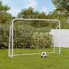 vidaXL Fußballtor mit Netz Weiß 214x75x152 cm Stahl & Produktbild-Vorschau 2
