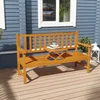 Outsunny Gartenbank 3-Sitzer, Sitzbank mit Tisch, Parkbank Produktbild-Vorschau 2