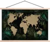 MuchoWow® Textilposter Weltkarte - Schwarz - Pflanzen 60x40 Produktbild-Vorschau 1