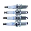 Four spark plugs are laid out horizontally against a white background. Produktbild-Vorschau