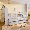 Hausbett mit LED-Beleuchtung, Fenster & 4 Schubladen, inkl. Produktbild-Vorschau 3
