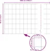 A diagram showing the dimensions of a wire mesh fence. Voir les images du produit
