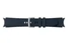A navy blue watch band with a silver buckle, shown against a white background. Produktbild-Vorschau