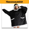 Decken-Hoodie, tragbare Kuscheldecke mit Ärmeln & Kapuze, Produktbild-Vorschau 5