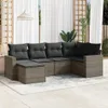The Living Store 6-tlg. Garten-Sofagarnitur mit Kissen Grau Produktbild-Vorschau 2