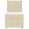 vidaXL Boxspringbett mit Matratze Creme 100x200 cm Stoff Produktbild-Vorschau 4