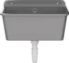 A gray sink with a white drain pipe attached, shown against a white background. Produktbild-Vorschau