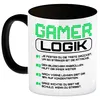 Gamer Logik Kaffeebecher Schwarz in grün Produktbild-Vorschau 2