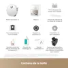 A collage of images showing a robot vacuum cleaner and its various accessories, with descriptive text in French. The bottom of the image has a brown bar with the text "Contenu de la boîte". Produktbild-Vorschau