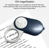 Loupe de poche 10x avec double lentille, pliable, pratique, Voir les images du produit 17