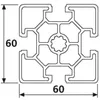 Länge 250mm - Aluminiumprofil 60x60L B-Typ Nut 10 (leicht), Produktbild-Vorschau 2