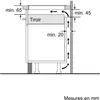 Diagram showing installation dimensions and airflow for a kitchen appliance. Voir les images du produit