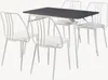 A dining set with a rectangular table and four chairs, presented against a plain white background. Anteprima dell’immagine prodotto