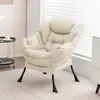Fauteuil en velours, structure en métal, fauteuil relax, Voir les images du produit 1