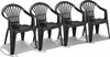 4er Stapelstuhl Bistrostuhl Gartenstuhl MOJAWO Anthrazit Produktbild-Vorschau 2