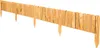 A wooden garden border fence with pointed stakes. Voir les images du produit