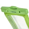 Close-up of the top part of a green waterproof phone case. Produktbild-Vorschau