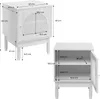 Set 2 comodini in legno con ante in cannage, Marrone Anteprima dell’immagine prodotto 9