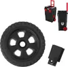 A wheel and parts of a tool cart are shown against a white background. Produktbild-Vorschau