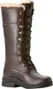 A single brown leather boot with fur lining is shown against a white background. Produktbild-Vorschau