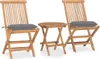 3-tlg. Garten-Essgruppe mit Kissen Klappbar Massivholz Teak Produktbild-Vorschau 1
