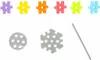 A collection of colorful building blocks and connecting pieces arranged on a white background. Produktbild-Vorschau