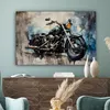 MuchoWow® - Leinwandbilder - Motorrad - Fahrrad - Blau - Produktbild-Vorschau 4