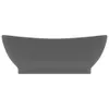 vidaXL Lavabo con troppopieno grigio scuro opaco 58,5x39 cm Anteprima dell’immagine prodotto 3