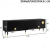 Merax TV skříňka 170×36×54 cm, TV nábytek s mřížkovou Náhled obrázku produktu 5