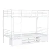 A white metal bunk bed with storage drawers underneath, shown against a white background. Anteprima dell’immagine prodotto