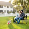Outsunny Gartenbank 3-Sitzer Sitzbank Stahlbank Bank mit Produktbild-Vorschau 8