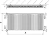 Mexen C21 deskový radiátor 600 x 1200 mm, boční připojení, Náhled obrázku produktu 6