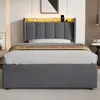 STILVORA Polsterbett 90 x 200 cm mit Metall-Holz-Rahmen, Produktbild-Vorschau 3