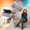 MG Design Polsterhocker Grau 45x90 cm - Stauraum 100L, bis Produktbild-Vorschau 4