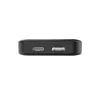 A black electronic device with two ports on its side, set against a white background. Produktbild-Vorschau