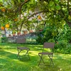 Relaxdays Gartenstuhl 2er Set, Holzoptik, wetterfest & Produktbild-Vorschau 2