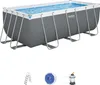 A rectangular above-ground swimming pool with its accessories. Anteprima dell’immagine prodotto